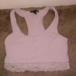 Forever 21 lilac crop top with lace details